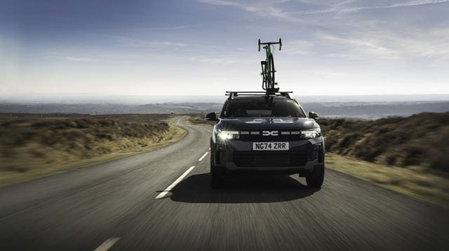 Front view of the Dacia Bigster on Yorkshire roads